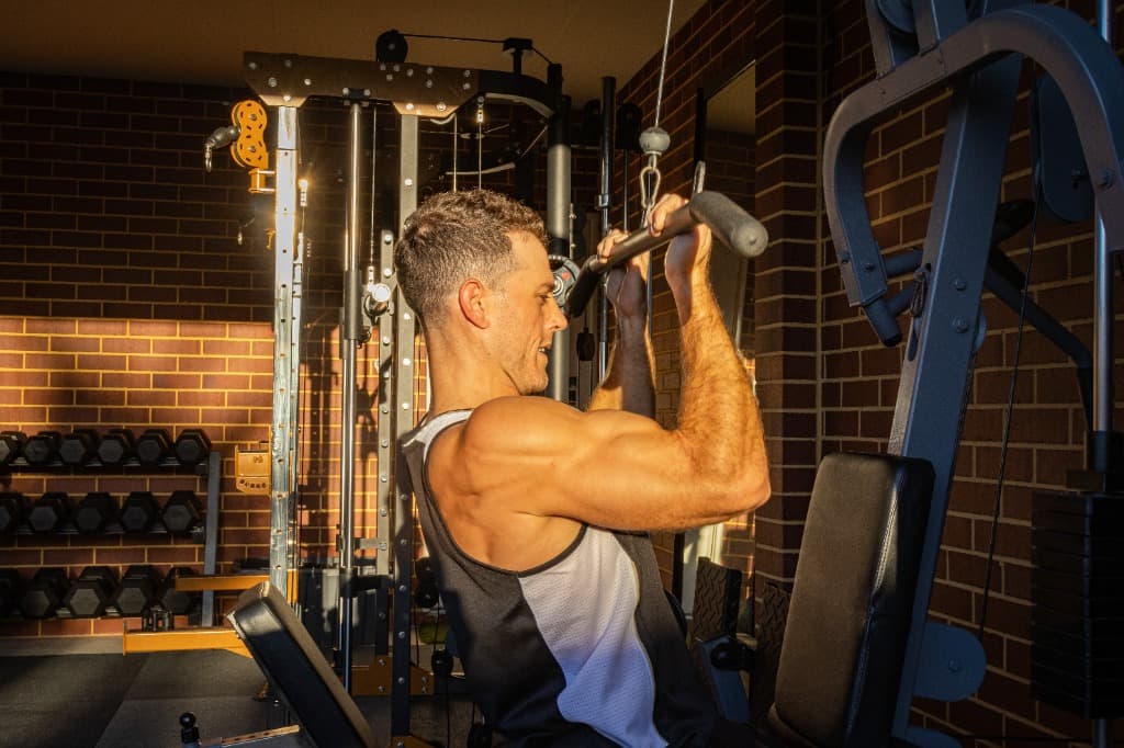 Jason - Vegan Fitness Coach Perth performing lat pulldown